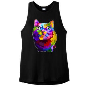 Colorful Kitten Nose Boop Ladies PosiCharge Tri-Blend Wicking Tank