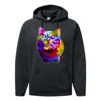 Colorful Kitten Nose Boop Performance Fleece Hoodie