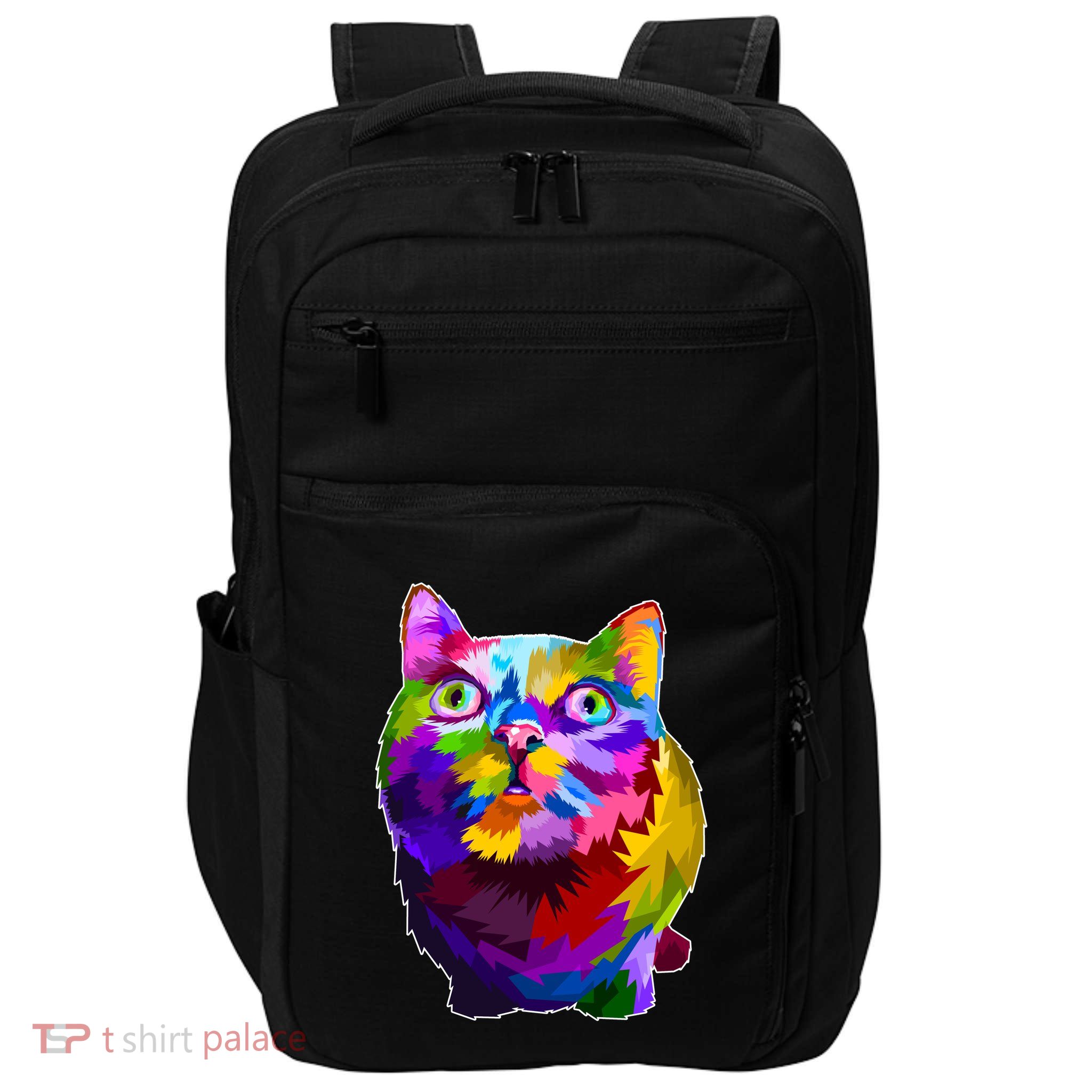 Colorful Kitten Nose Boop Impact Tech Backpack