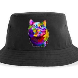 Colorful Kitten Nose Boop Sustainable Bucket Hat