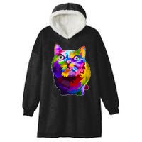 Colorful Kitten Nose Boop Hooded Wearable Blanket