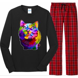 Colorful Kitten Nose Boop Long Sleeve Pajama Set