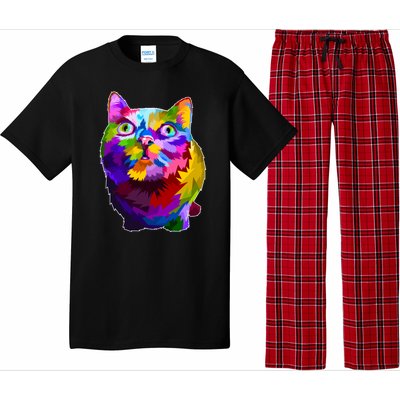 Colorful Kitten Nose Boop Pajama Set