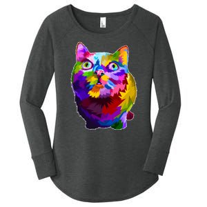 Colorful Kitten Nose Boop Women's Perfect Tri Tunic Long Sleeve Shirt