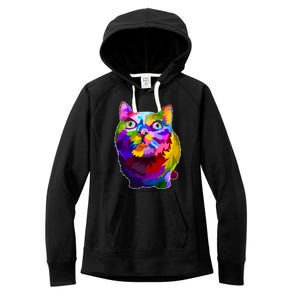 Colorful Kitten Nose Boop Women's Fleece Hoodie