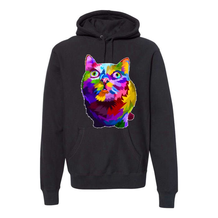 Colorful Kitten Nose Boop Premium Hoodie