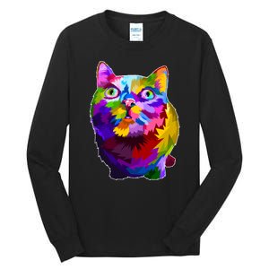 Colorful Kitten Nose Boop Tall Long Sleeve T-Shirt