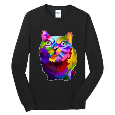Colorful Kitten Nose Boop Tall Long Sleeve T-Shirt