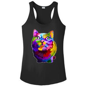 Colorful Kitten Nose Boop Ladies PosiCharge Competitor Racerback Tank