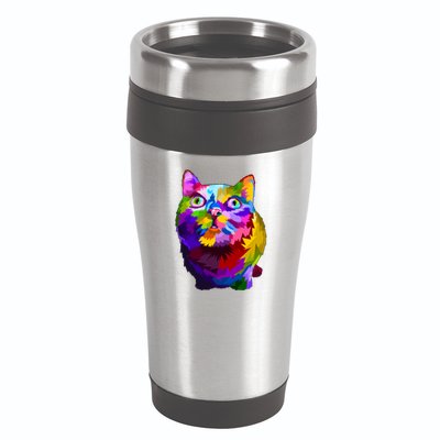 Colorful Kitten Nose Boop 16oz Travel Tumbler