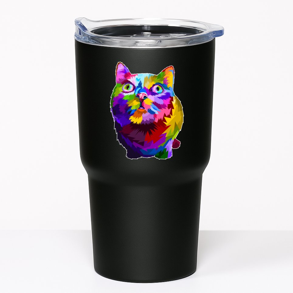 Colorful Kitten Nose Boop Tumbler