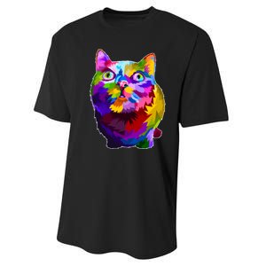 Colorful Kitten Nose Boop Performance Sprint T-Shirt