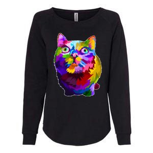 Colorful Kitten Nose Boop Womens California Wash Sweatshirt