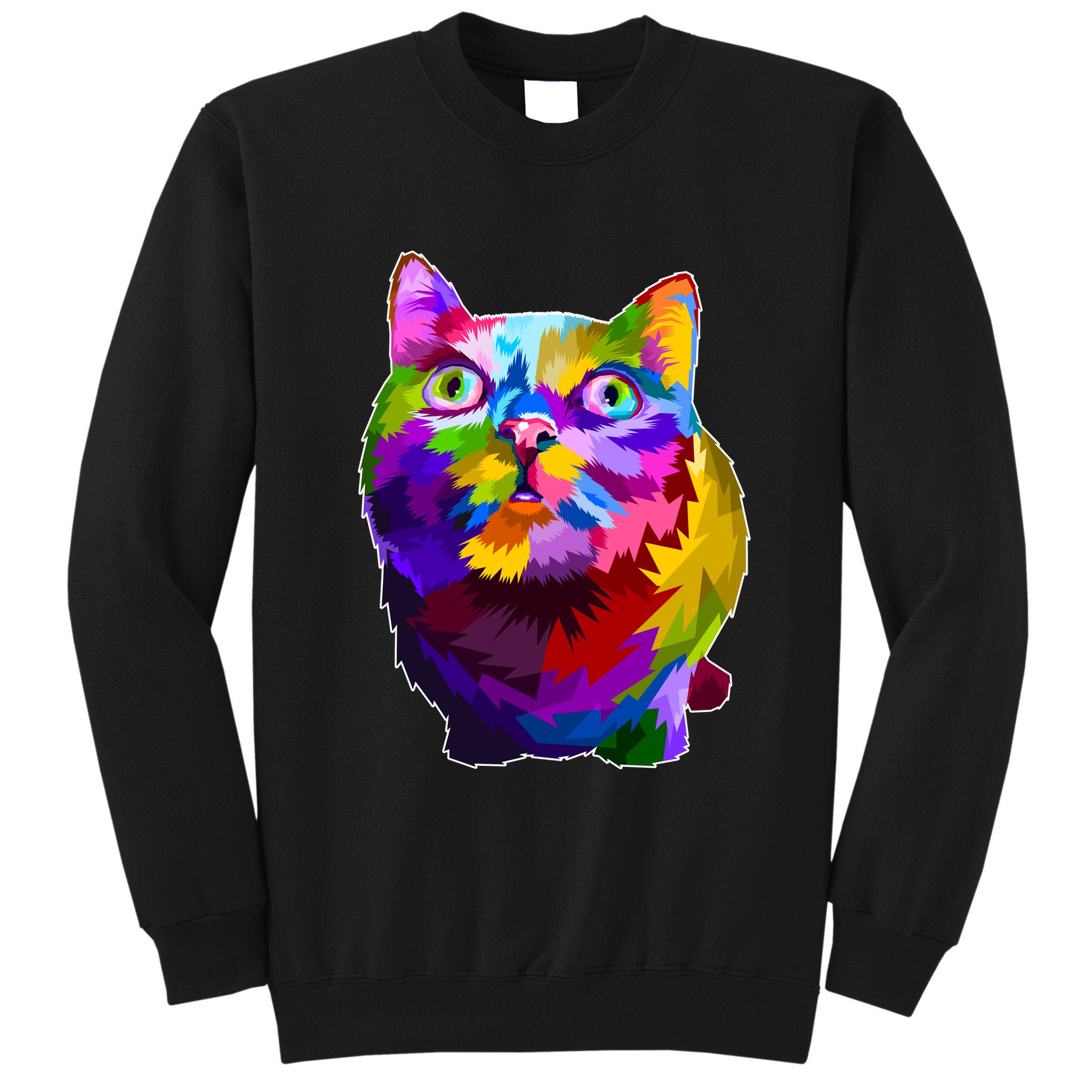 Colorful Kitten Nose Boop Tall Sweatshirt
