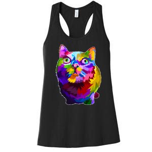 Colorful Kitten Nose Boop Women's Racerback Tank