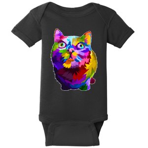 Colorful Kitten Nose Boop Baby Bodysuit