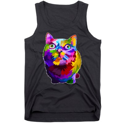 Colorful Kitten Nose Boop Tank Top