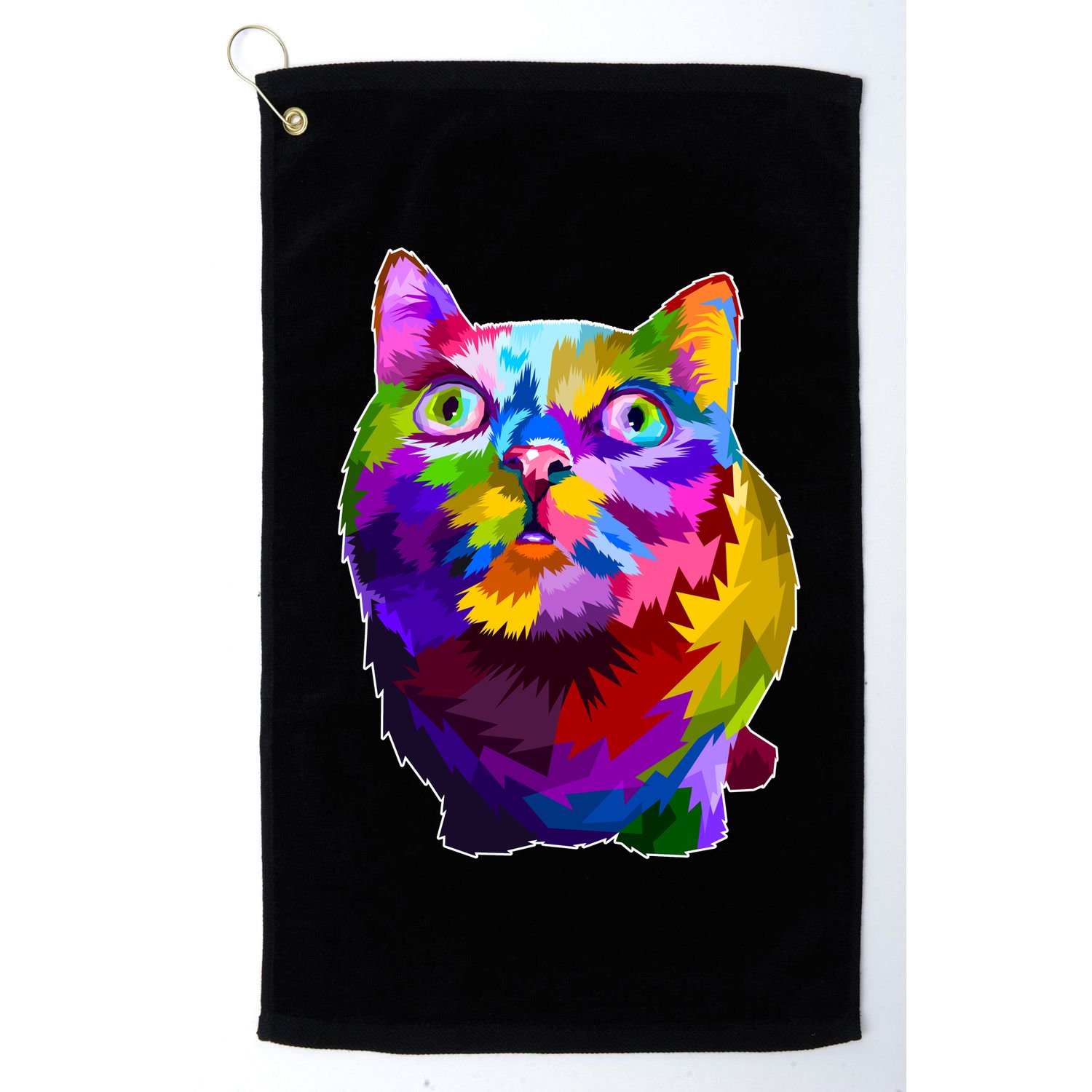 Colorful Kitten Nose Boop Golf Towel