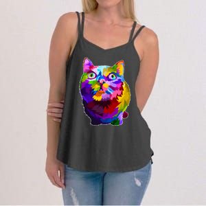 Colorful Kitten Nose Boop Women's Strappy Tank