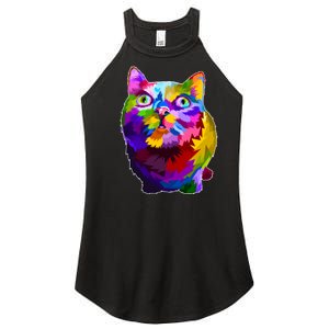 Colorful Kitten Nose Boop Women's Perfect Tri Rocker Tank