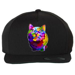 Colorful Kitten Nose Boop Wool Snapback Cap