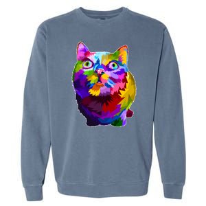 Colorful Kitten Nose Boop Garment-Dyed Sweatshirt