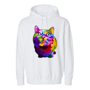 Colorful Kitten Nose Boop Garment-Dyed Fleece Hoodie