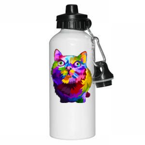 Colorful Kitten Nose Boop Aluminum Water Bottle