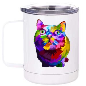 Colorful Kitten Nose Boop 12 oz Stainless Steel Tumbler Cup