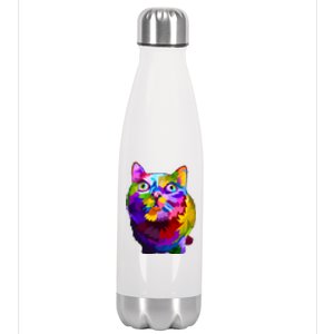 Colorful Kitten Nose Boop Stainless Steel Insulated Water Bottle