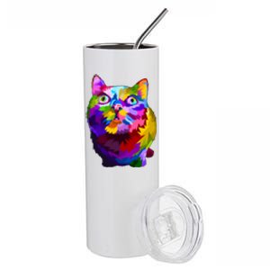 Colorful Kitten Nose Boop Stainless Steel Tumbler