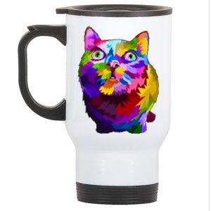 Colorful Kitten Nose Boop Stainless Steel Travel Mug