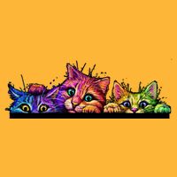 Colorful Kittens Trio Peaking Hat