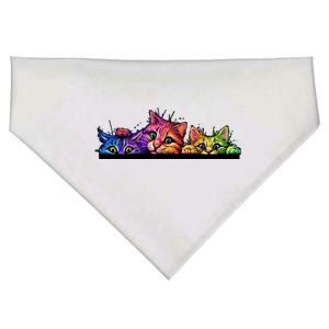 Colorful Kittens Trio Peaking USA-Made Doggie Bandana