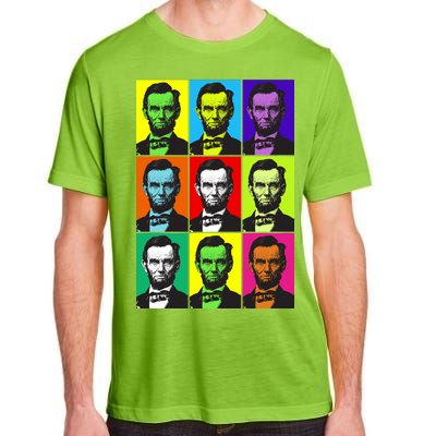 Colorful Lincoln Retro Portraits Adult ChromaSoft Performance T-Shirt