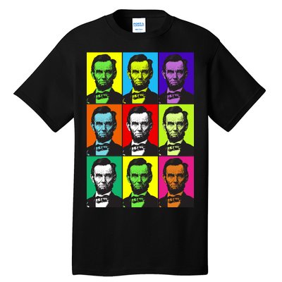 Colorful Lincoln Retro Portraits Tall T-Shirt