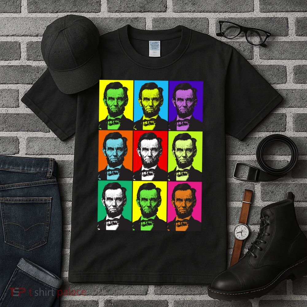 Colorful Lincoln Retro Portraits Tall T-Shirt