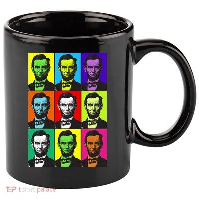 Colorful Lincoln Retro Portraits 11oz C Handle Ceramic Mug