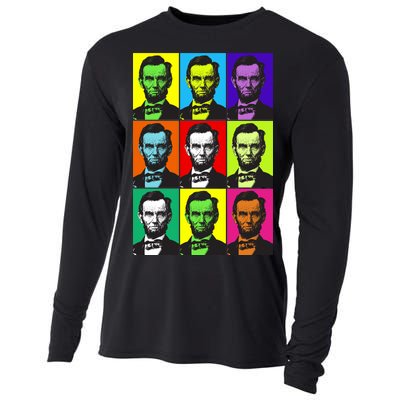 Colorful Lincoln Retro Portraits Cooling Performance Long Sleeve Crew