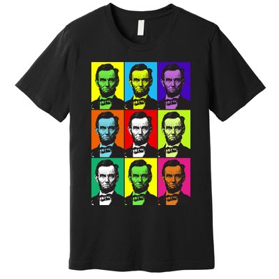 Colorful Lincoln Retro Portraits Premium T-Shirt