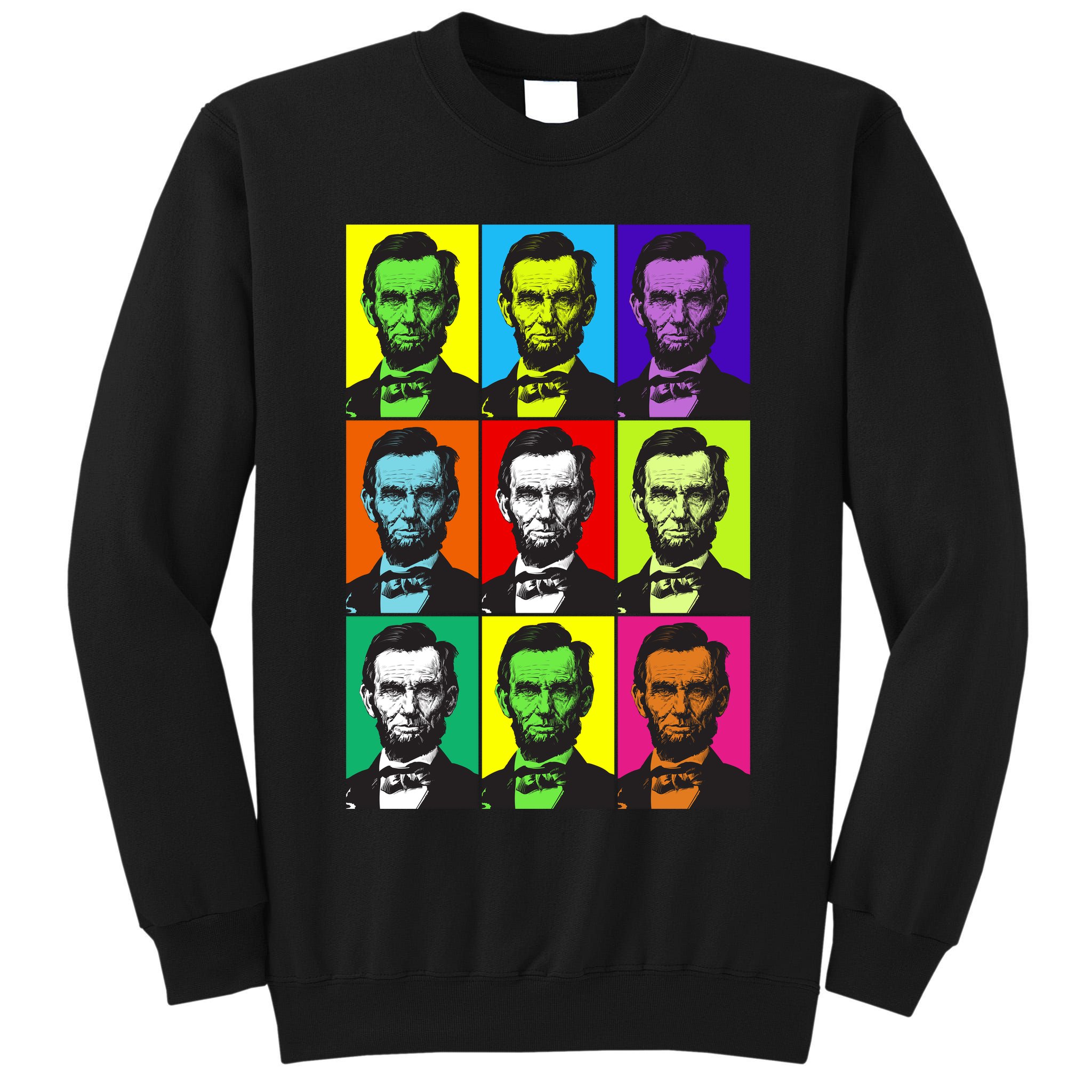 Colorful Lincoln Retro Portraits Tall Sweatshirt