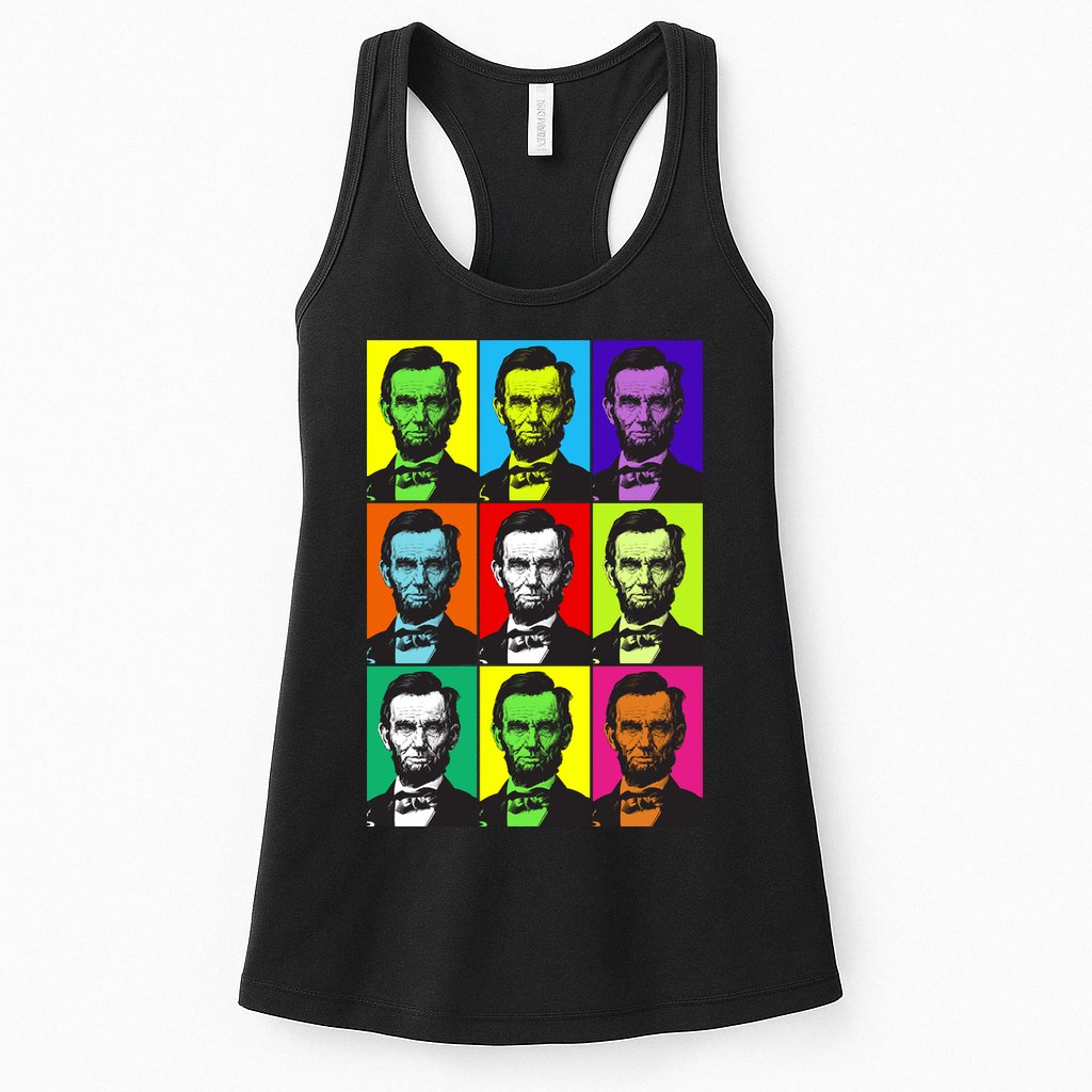 Colorful Lincoln Retro Portraits Womens Tank Top