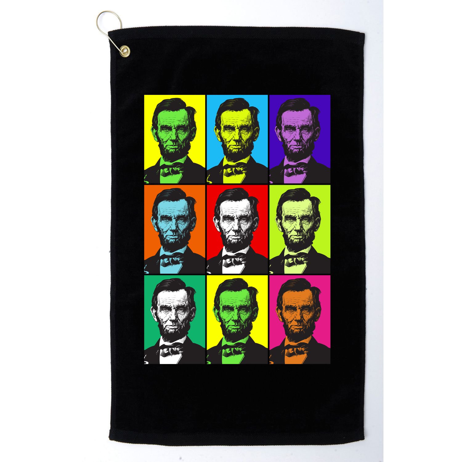 Colorful Lincoln Retro Portraits Golf Towel