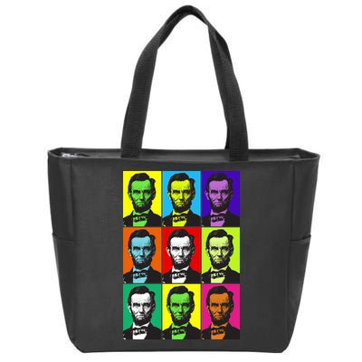 Colorful Lincoln Retro Portraits Zip Tote Bag