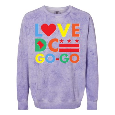 Colorful Love Heart DC Go-Go Washington D.C. Colorblast Crewneck Sweatshirt