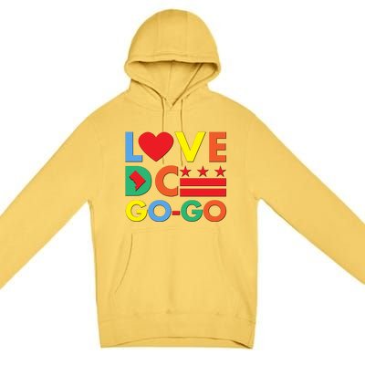 Colorful Love Heart DC Go-Go Washington D.C. Premium Pullover Hoodie