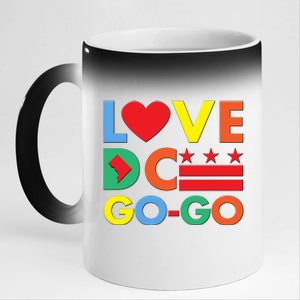 Colorful Love Heart DC Go-Go Washington D.C. 11oz Black Color Changing Mug