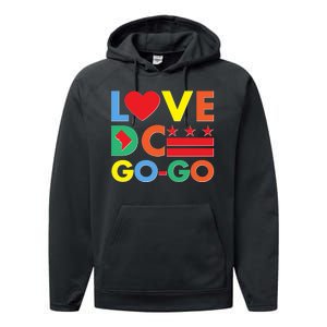 Colorful Love Heart DC Go-Go Washington D.C. Performance Fleece Hoodie