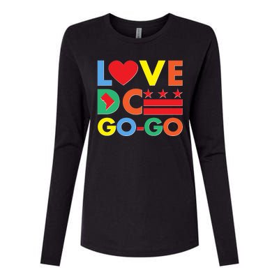 Colorful Love Heart DC Go-Go Washington D.C. Womens Cotton Relaxed Long Sleeve T-Shirt