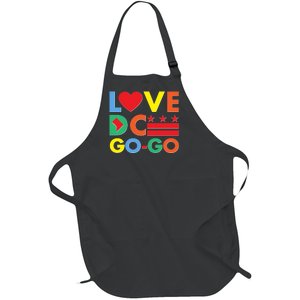 Colorful Love Heart DC Go-Go Washington D.C. Full-Length Apron With Pockets